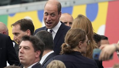 William arrives to cheer on Three Lions in Euros clash without Kate & the kids