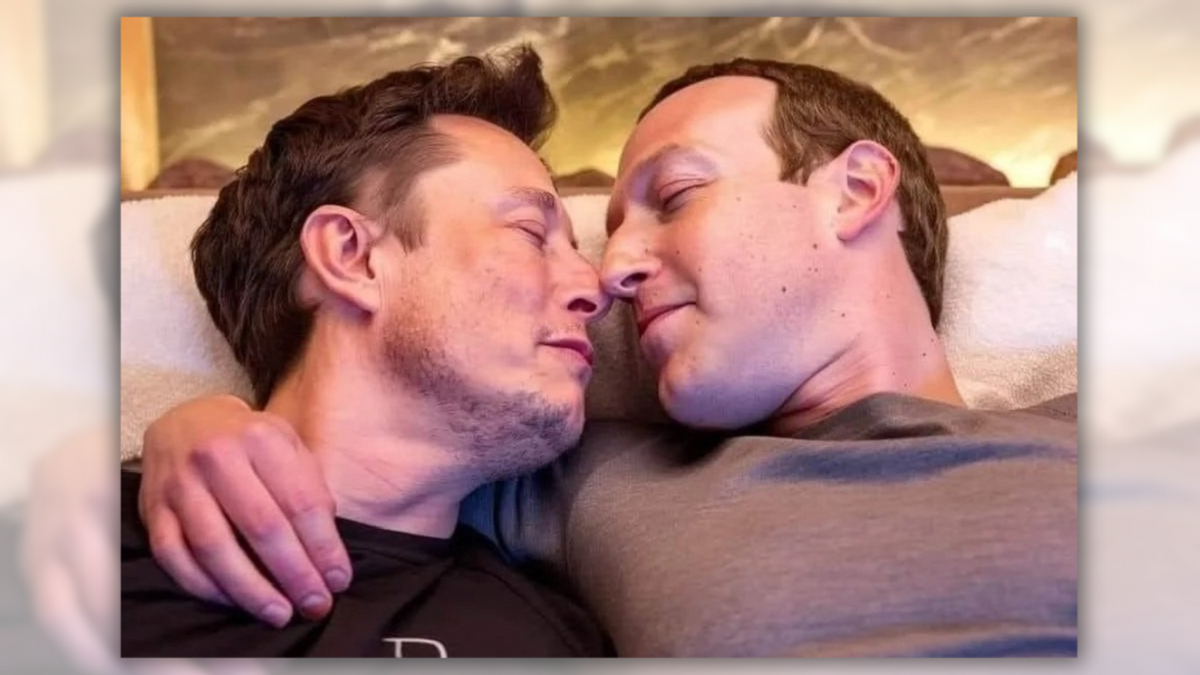 Fact Check: Photo Purportedly Shows Elon Musk and Mark Zuckerberg Rubbing Noses and Cuddling. Here's the Truth