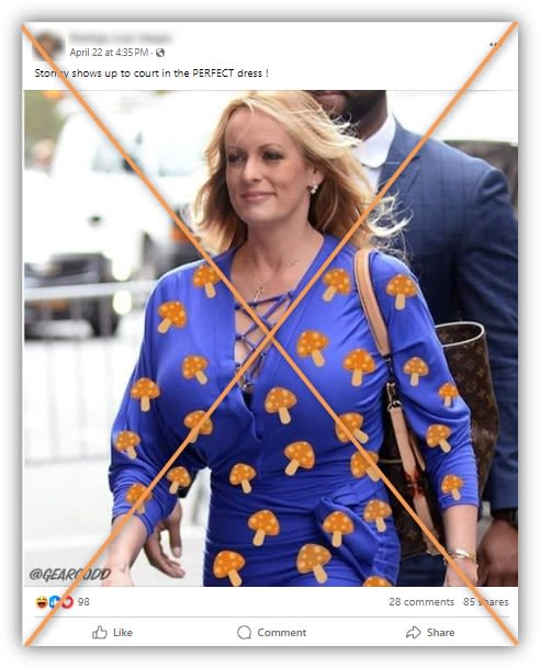 Image of Stormy Daniels in mushroom dress is altered