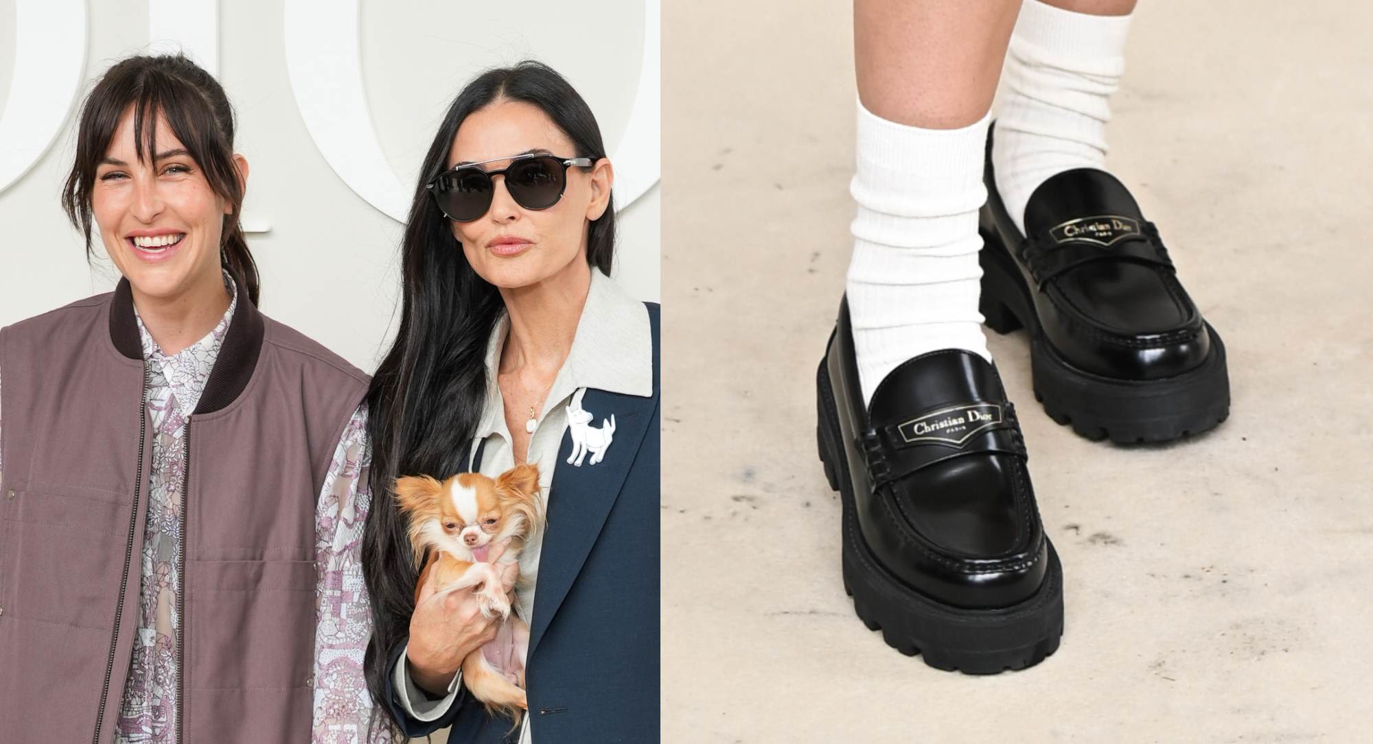 Scout LaRue Willis Keeps it Classic in Black Platform Loafers at Dior Men’s Spring/Summer 2025 Show With Mother Demi Moore