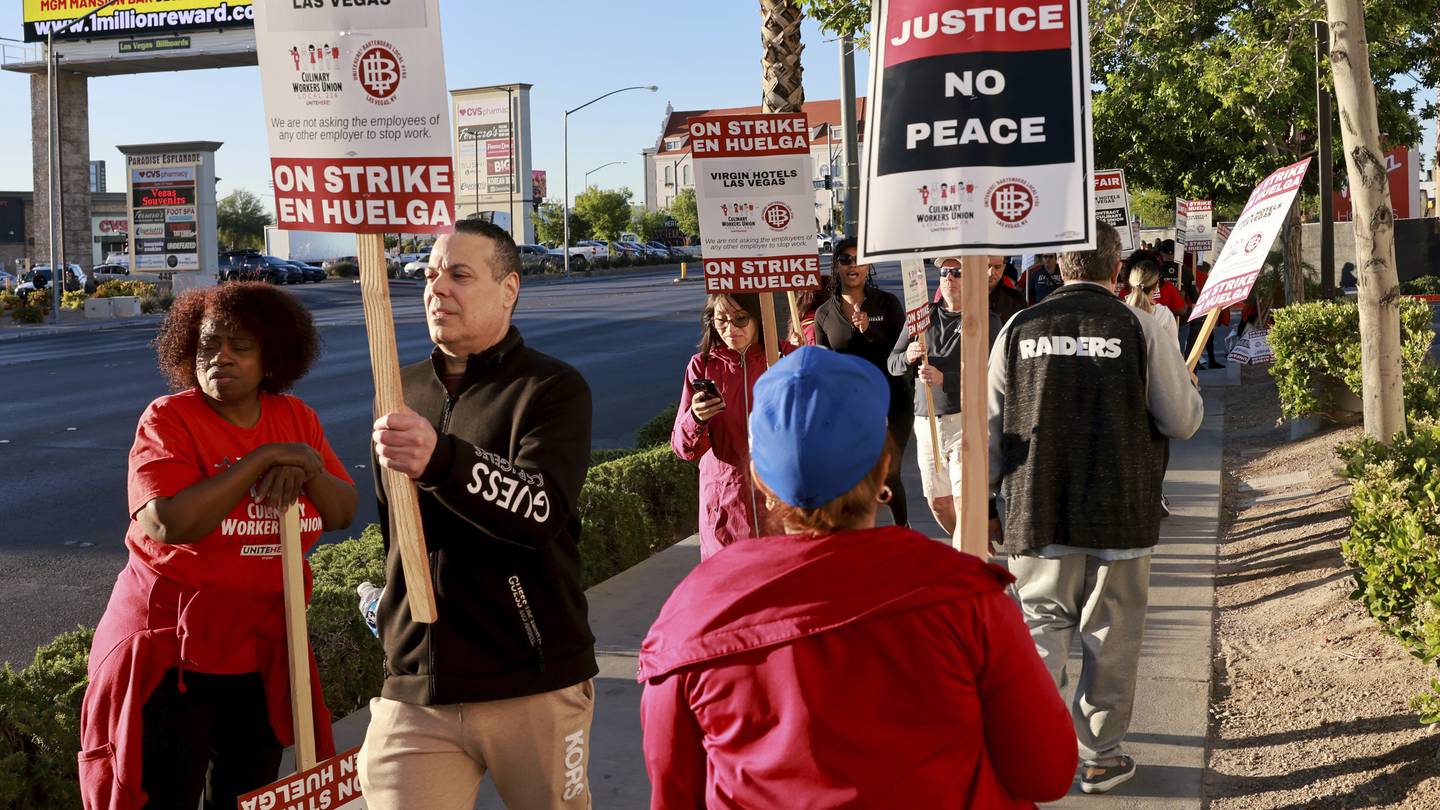 700 hotel union workers launch 48-hour strike at Virgin Hotels casino near Las Vegas Strip