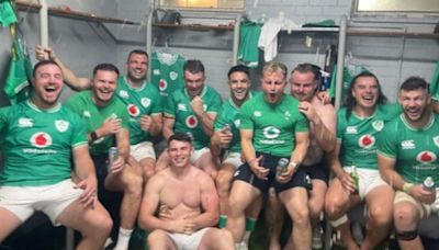 Inside Irish rugby team celebrations - including cheeky pop at absent star
