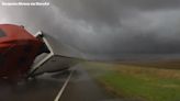 Video: Strong winds during Nebraska tornado outbreak knock tractor trailer into oncoming traffic