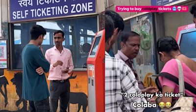 'Coldplay Ya Colaba?': Influencer Checks For Coldplay Tickets At Mumbai Local Ticket Counter, Hilarious Video Goes Viral