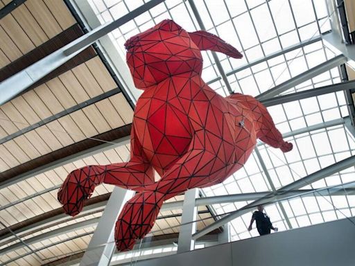 Why is there a big red rabbit at Sacramento airport? Here’s the story behind ‘Leap’