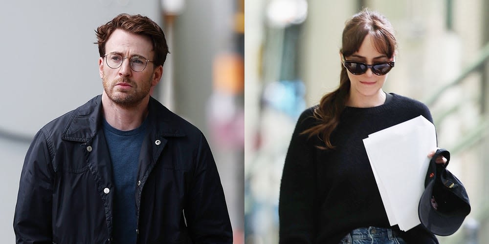 Chris Evans Looks Sexy in Specs on ‘Materialists’ Set with Dakota Johnson