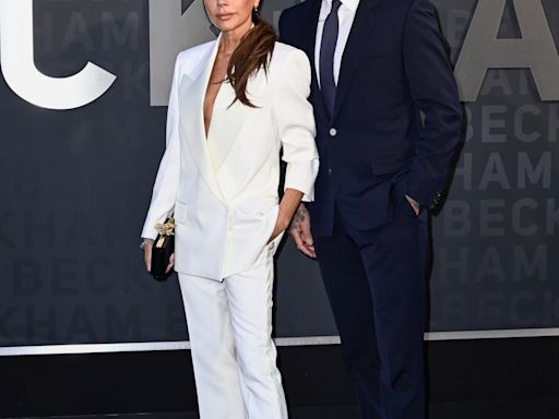 Victoria and David Beckham recreate iconic purple wedding outfits ahead of 25th anniversary