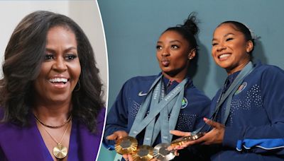 Michelle Obama praises Simone Biles, Jordan Chiles for sportsmanship after backlash from NFL star