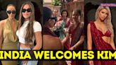 Kim Kardashian Says 'Hi India' As She & Khloe Kardashian Get A Warm Desi Welcome | Ambani Wedding - News18