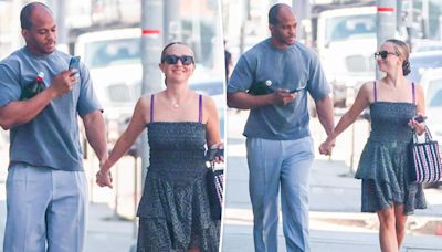 Tobey Maguire’s ex Jennifer Meyer holds hands with billionaire heir Geoffrey Ogunlesi after engagement