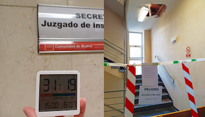 Emergencia en los juzgados de Plaza de Castilla por la caída de techos y temperaturas de más de 30 grados