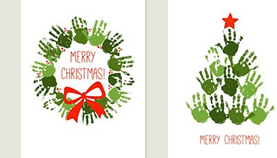 Make a cute handprint Christmas card