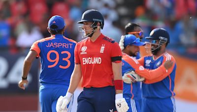 Dismal England bowled out for 103 by India as they crash out of Twenty20 World Cup