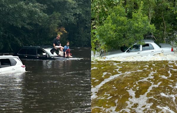 Rescues, roads closed, flooding at NC coast amid 18 inches of rain