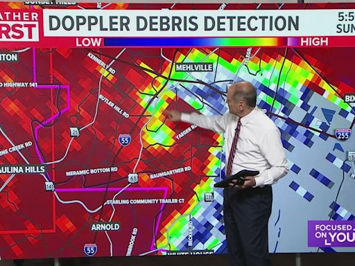 Tornado confirmed by radar in south St. Louis County as storms move out of St. Louis area