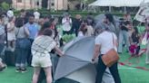 Social media video shows Columbia security breaking up new encampment before alumni weekend