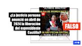 Pedro Castillo sigue en prisión, la justicia peruana no anunció su liberación en abril de 2024