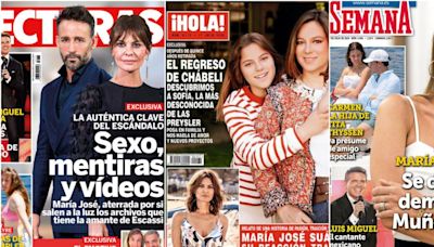 María José Suárez, Álvaro Muñoz Escassi y Chábeli Iglesias, protagonistas de las portadas del corazón