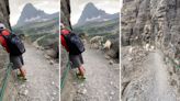 Hikers record dangerously close encounter with mountain goats in national park: ‘I applaud you’