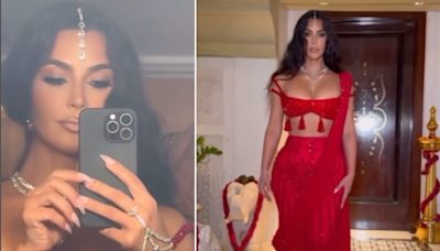 Kim Kardashian Adds The K Touch To Sultry Red Lehenga At Anant Ambani And Radhika Merchant's Wedding