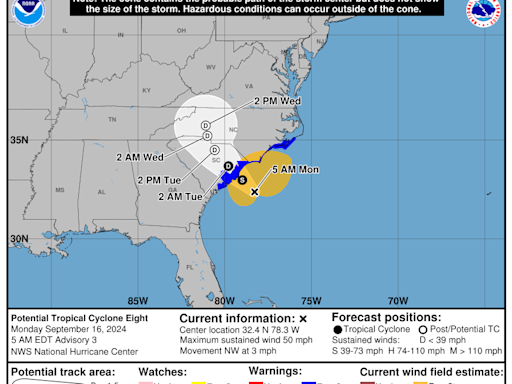 National Hurricane Center tracks storm off Carolina coasts, could become Tropical Storm Helene