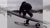 Casey Willax Nails Epic Snow Surf Skate Stunt in a Single Run