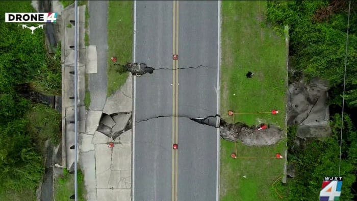 Collapsed bridge in Clay County caused by ‘excessive rainfall,’ official says