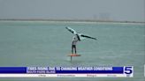 Surfers express excitement at rising tides at South Padre Island