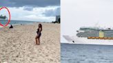 Crucero deja a pasajera y ella se da cuenta al verlo navegar desde la playa: "dan ganas de alcanzarlo nadando"