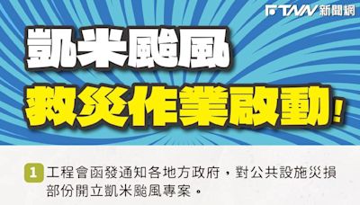 凱米颱風災後復原 工程會開立公共設施災損專案