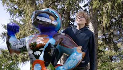 Powered by passion of art, 13-year-old designs National Park-themed Herky on Parade statue