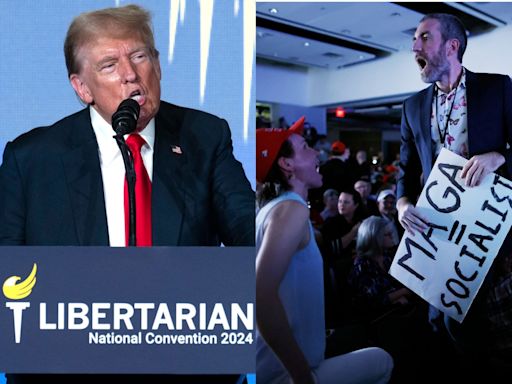 Trump furiously jeered as he taunts Libertarians for winning ‘3%’ in elections at their convention