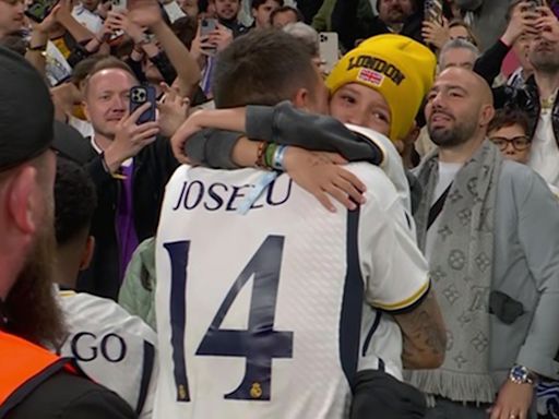 Heartwarming moment Joselu hugs crying son in crowd after Prem flop wins CL