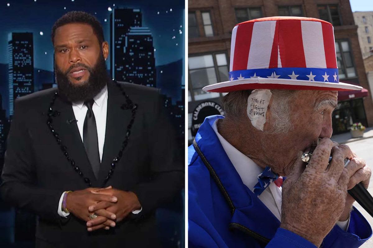'Jimmy Kimmel Live': Anthony Anderson calls out Republicans' "solidarity and stupidity" as they wear fake ear bandages at the RNC