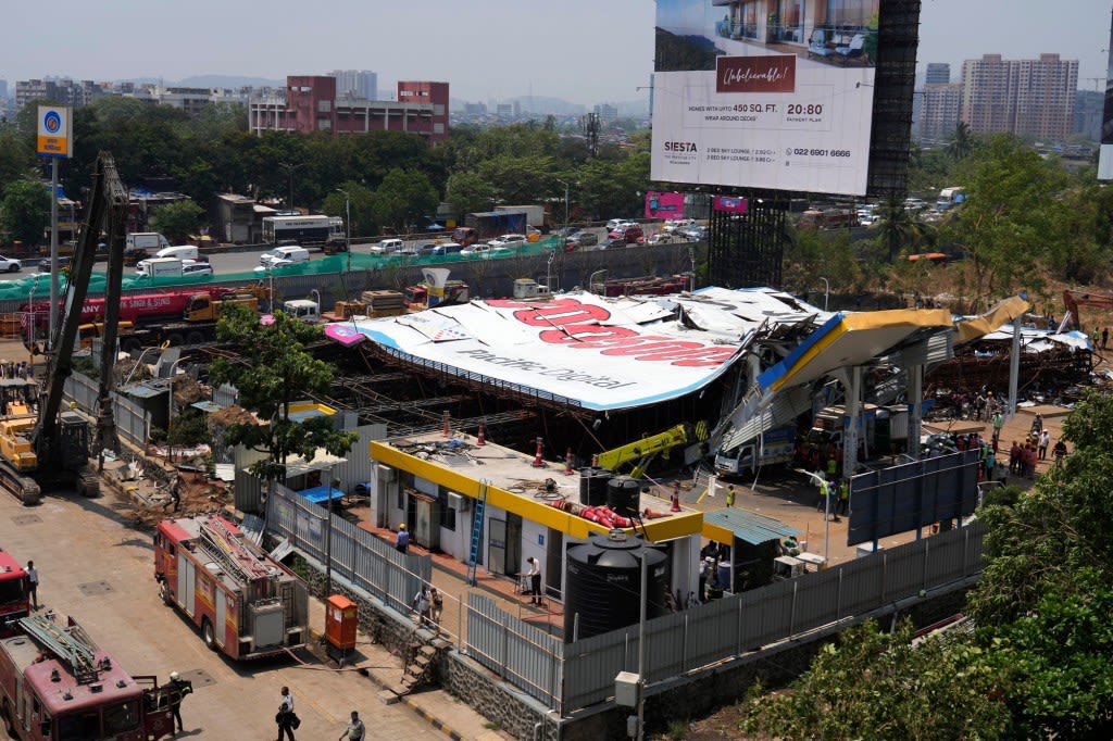 Massive billboard collapses in Mumbai, killing at least 14