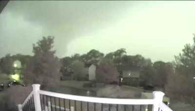 Apparent funnel cloud caught on Oakdale Ring camera