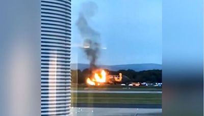 Why flames were seen at Manchester Airport last night