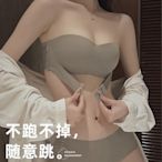 無肩帶內衣女小胸顯大聚攏防滑防走光裹抹胸隱形美背文胸固定杯