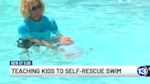 Teaching kids to self-rescue swim