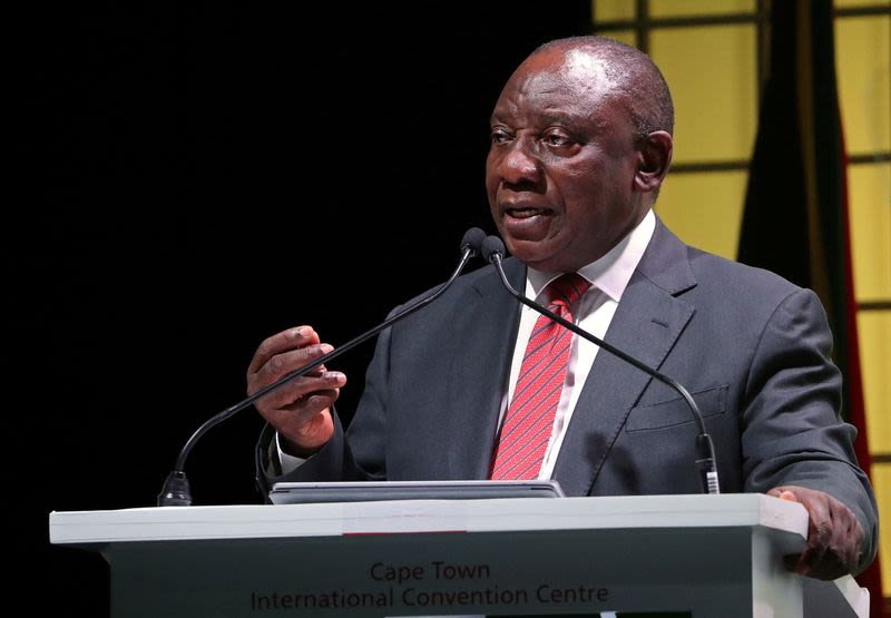 South Africa's Ramaphosa calls opposition flag-burning ad 'treasonous'