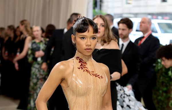 Taylor Russell Nails the 2024 Met Gala Dress Code With a Painted Wooden Corset