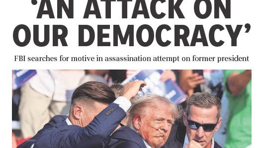 Special coverage of Trump assassination attempt included in Sunday eNewspaper