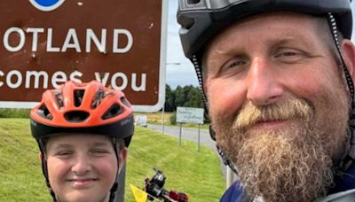 Boy, 10, ‘relieved’ to reach halfway mark of cycling length of Britain twice