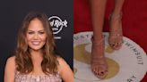 Chrissy Teigen Sparkles In Paris Texas Shoes at Sports Illustrated Swim Issue Launch Party