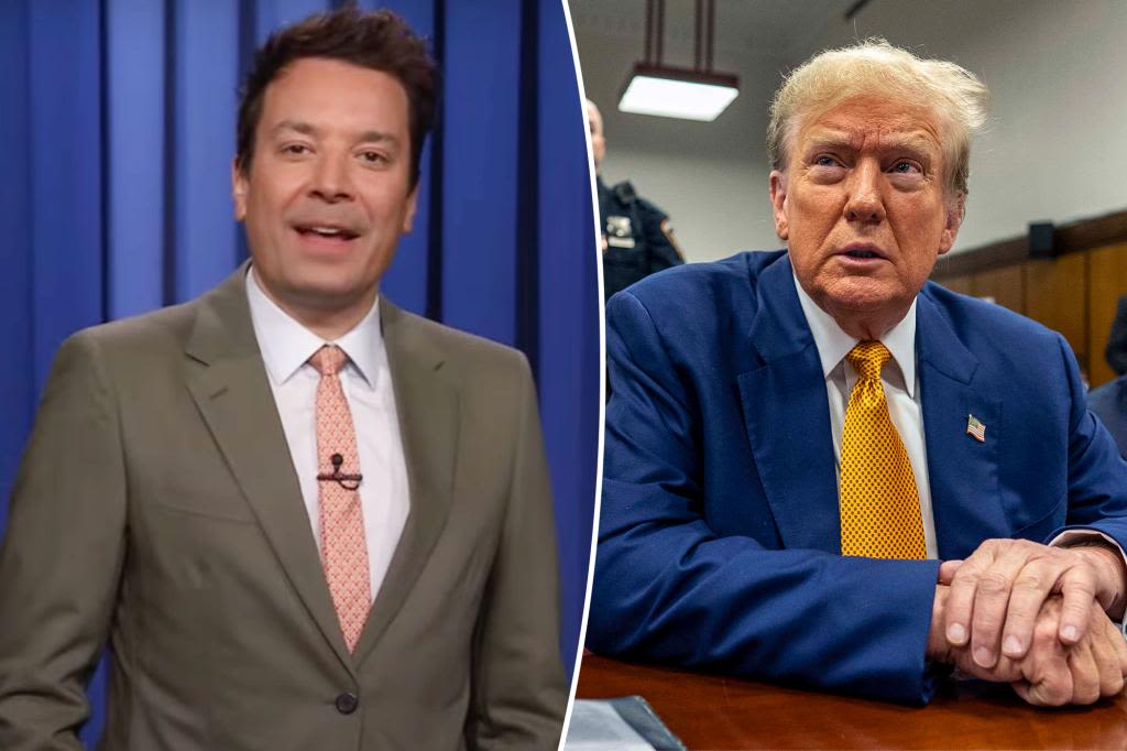 Jimmy Fallon says Trump needs a ‘shock collar’ to stay awake at hush money trial