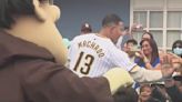 Padres’ Manny Machado congratulates students with surprise visit