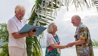 Sir Alan Bates gets married on Richard Branson’s private island | ITV News