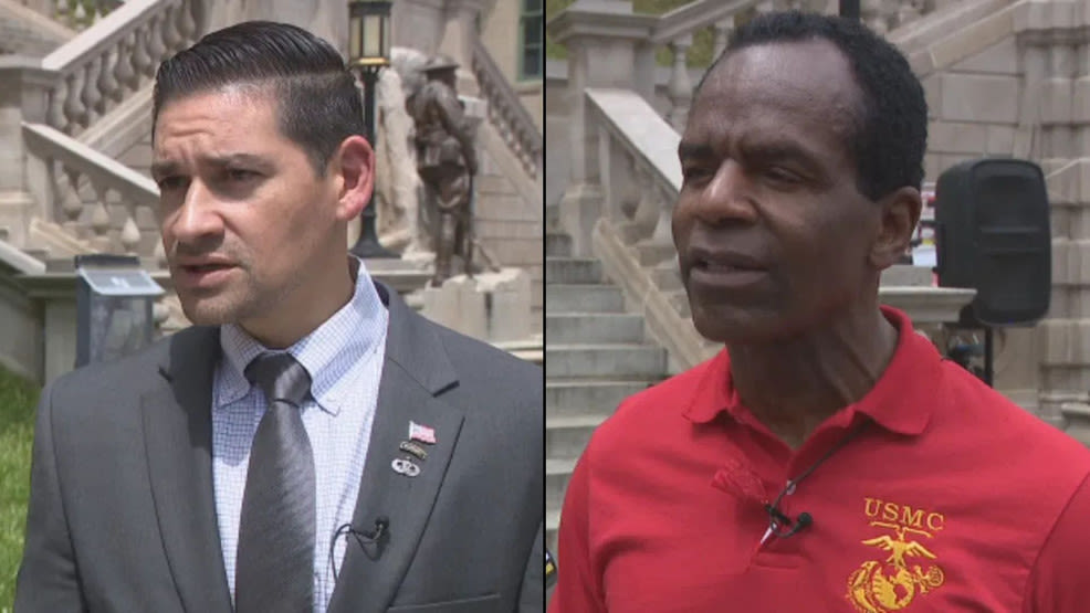 Eddie Garcia and Chuck Smith campaign in Lynchburg ahead of U.S. Senate primary