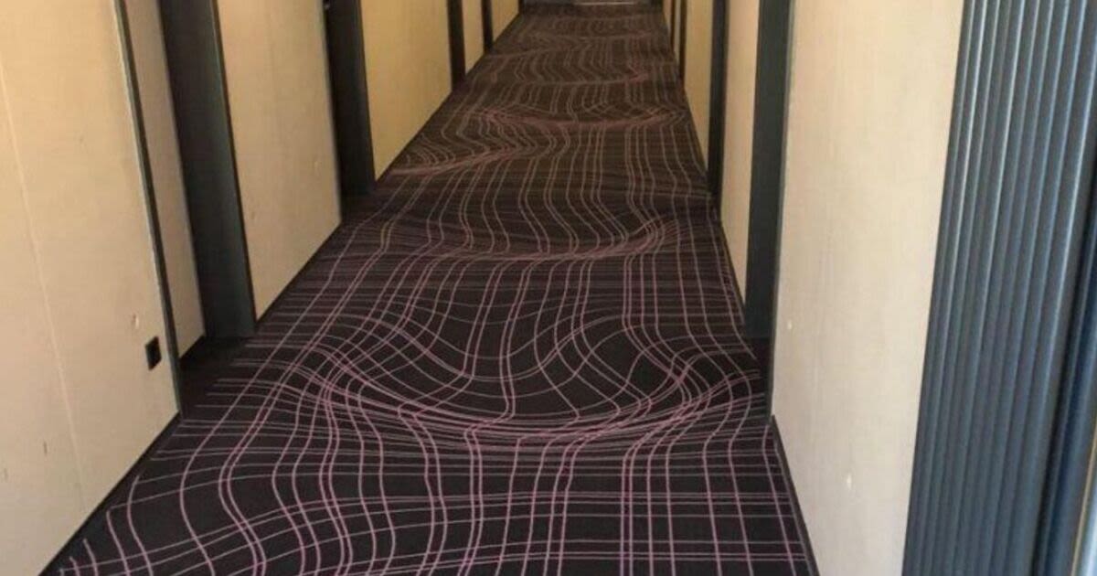 Hotel's 'optical illusion carpet' is genius ploy to stop running in corridors