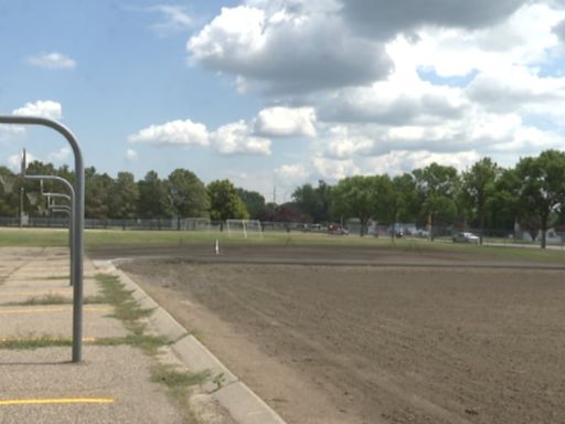 Myhre Elementary School playground construction